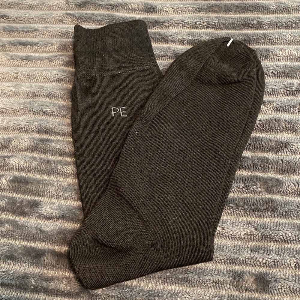PERRY ELLIS 1 Pair Logo Socks Speed Dry Crew Style Casual Business Dark Dress